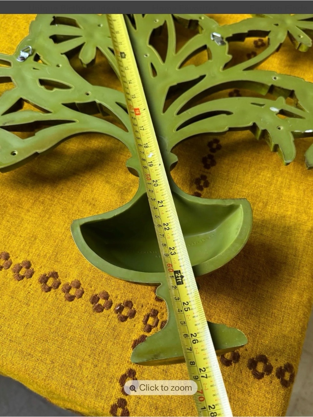 Syroco Floral HUGE Wall Hanging Retro 1962 Flower Power Decor VTG Green/Yellow - Picture 2 of 3